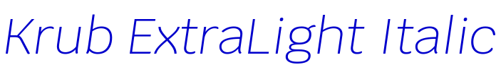 Krub ExtraLight Italic font